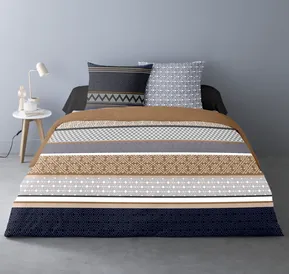  2-persoonsdekbedovertrek Loge 240x220 cm met 2 kussenslopen- katoen -percale - 100% katoen- luxe